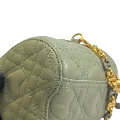 Used DIOR Cannage Dior Travel Vanity Case Vanity case Green GHW