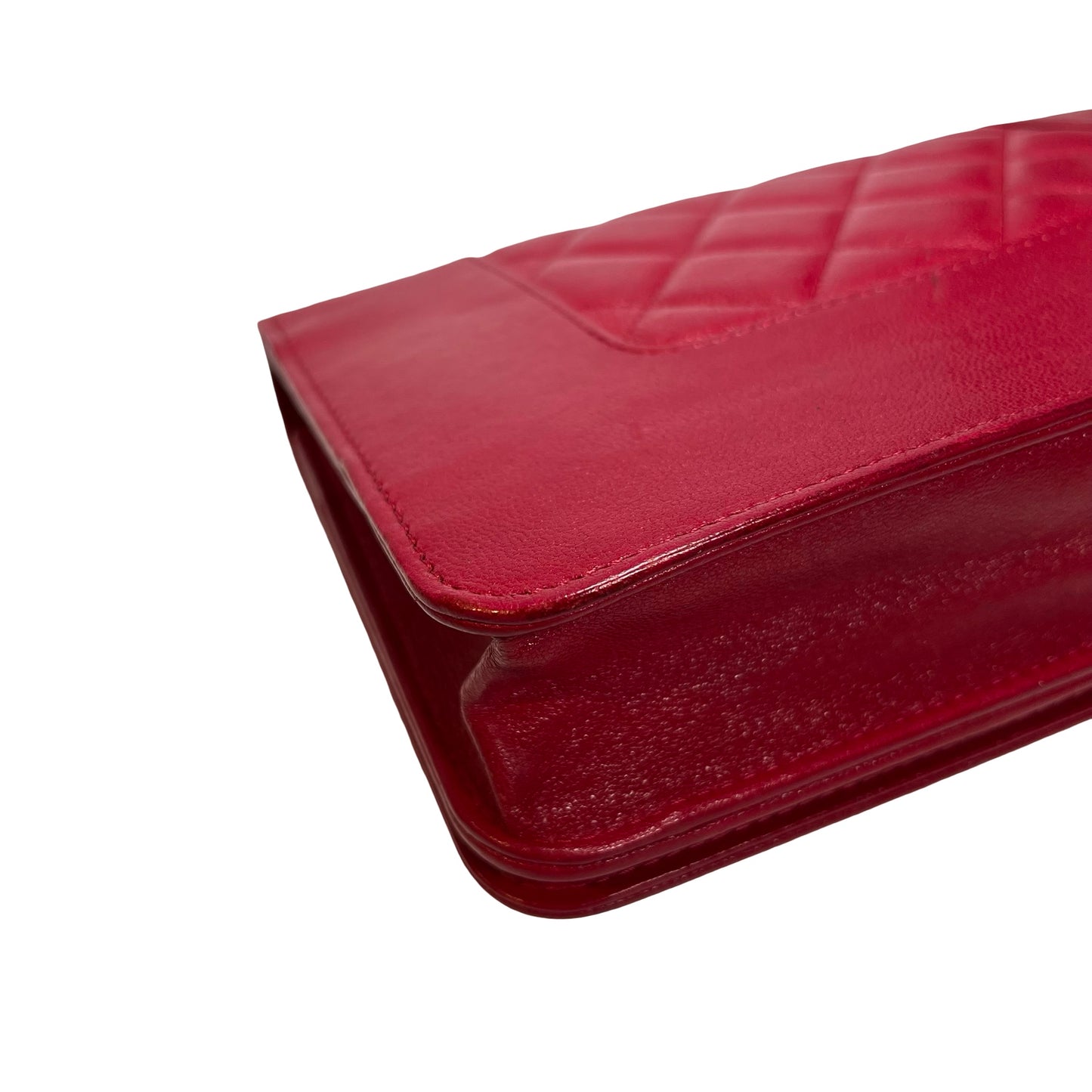 Used CHANEL Quilted Leather Wallet On Chain (WOC) Wallet on chain Red PHW