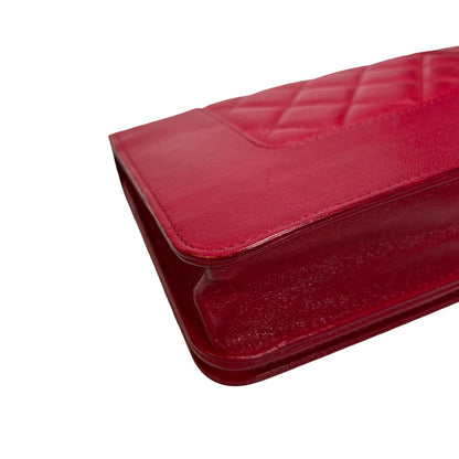 Used CHANEL Quilted Leather Wallet On Chain (WOC) Wallet on chain Red PHW