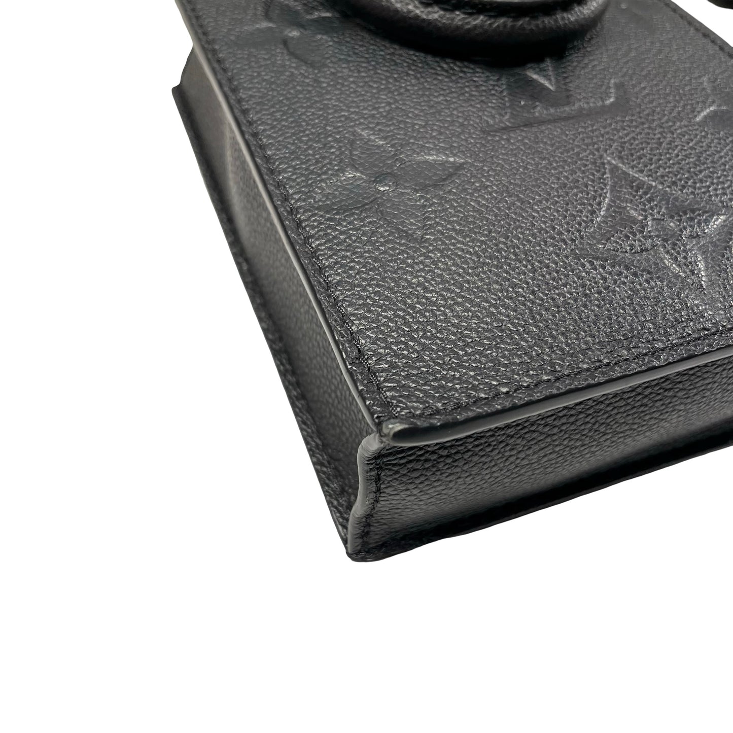 Used LOUIS VUITTON Monogram SAC PLAT Cross Body Bag Black GHW