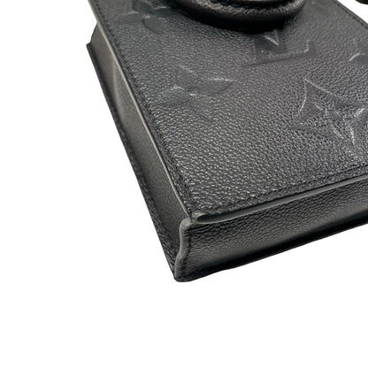 Used LOUIS VUITTON Monogram SAC PLAT Cross Body Bag Black GHW