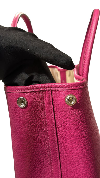 Used HERMÈS Calfskin Leather Negonda Garden Party TPM Clutch Purple