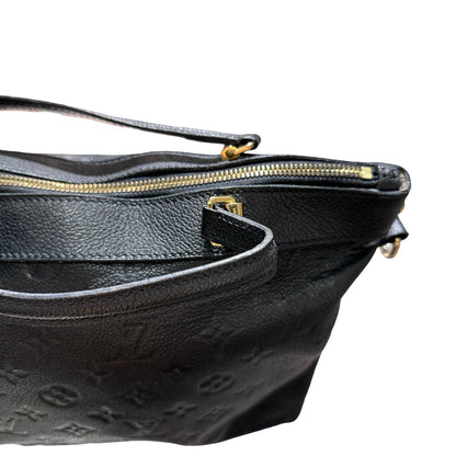 Used Louis Vuitton Calfskin Leather Tote Bag Black GHW