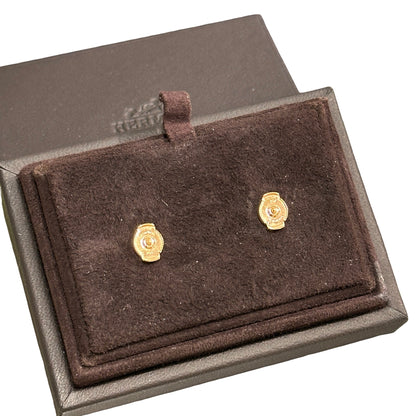 HERMES Solid Gold Chaine d'Ancre TPM Earrings GHW
