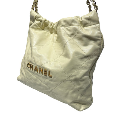 Used CHANEL Shoulder Bag Navy Beige GHW