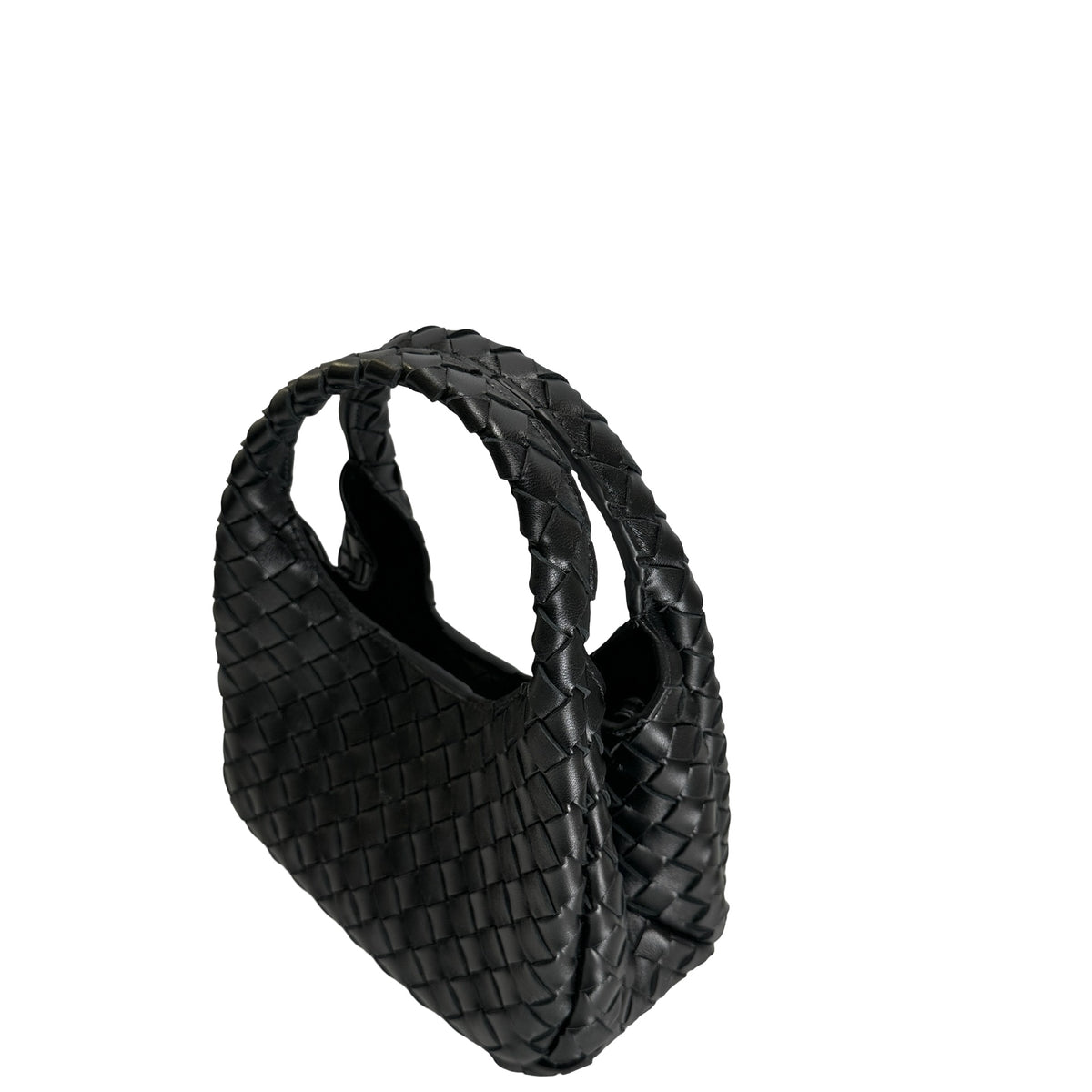 Used BOTTEGA VENETA Intrecciato Leather Jodie Handbag Black