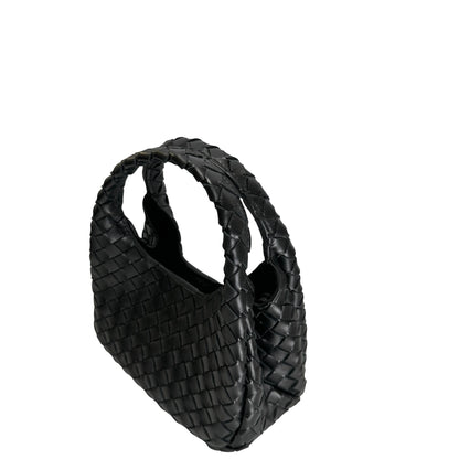 Used BOTTEGA VENETA Intrecciato Leather Jodie Handbag Black