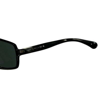 Used CHANEL Solid Square Sunglasses SUNGLASSESS Black Silver