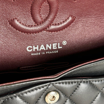 Used CHANEL Lambskin CF Crossbody Bag Black PHW