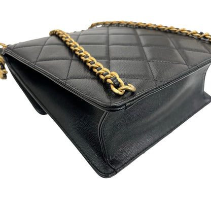 Used Chanel Caviar 23A Backpack Black GHW