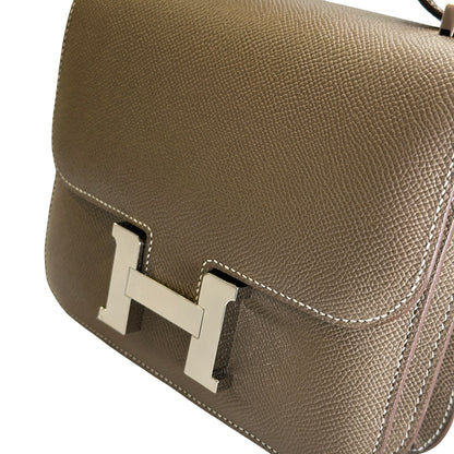 Brand New HERMES Epsom Leather Constance Crossbody Bag Etoupe