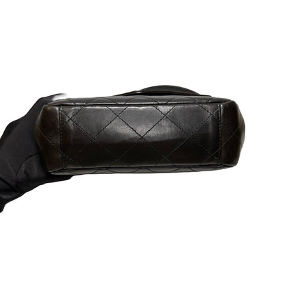 Used CHANEL Lambskin Leather Vintage Shoulder Shoulder Bag Black GHW