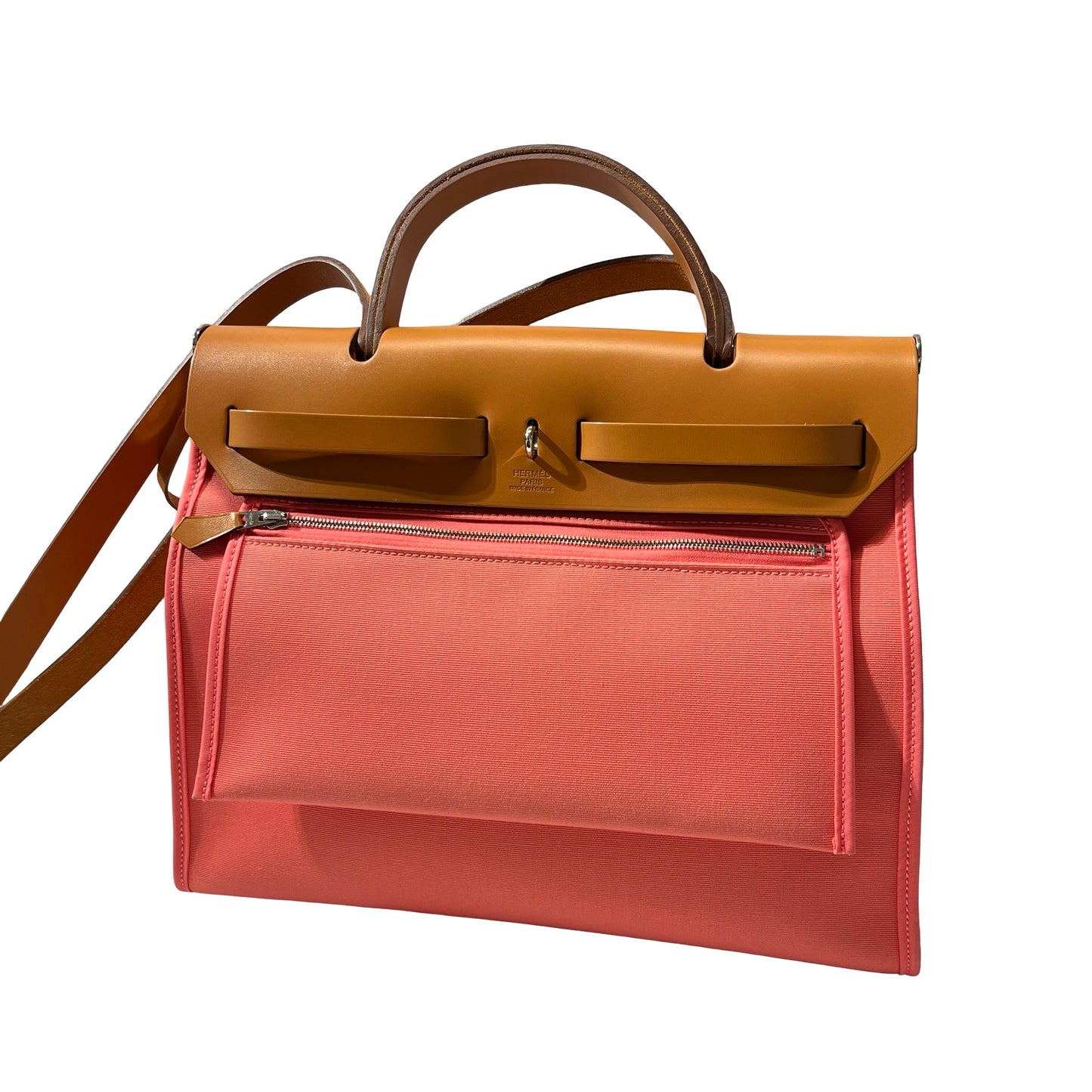 Used HERMÈS Herbag 31 Cross Body Bag Pink Brown PHW