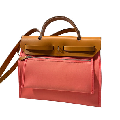 Used HERMÈS Herbag 31 Cross Body Bag Pink Brown PHW