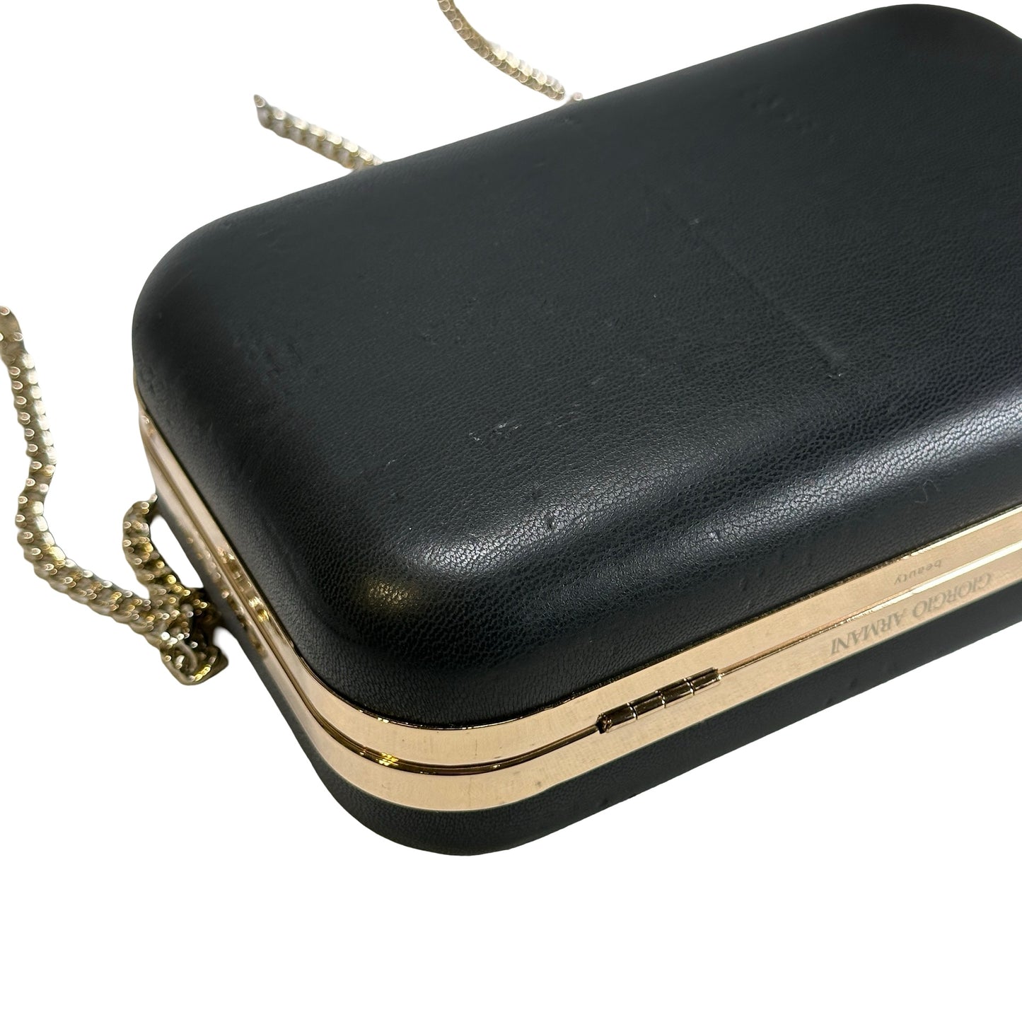 GIORGIO ARMANI Solid Si Perfume and Lipstick Set Clutch Minaudière Black Gold Red