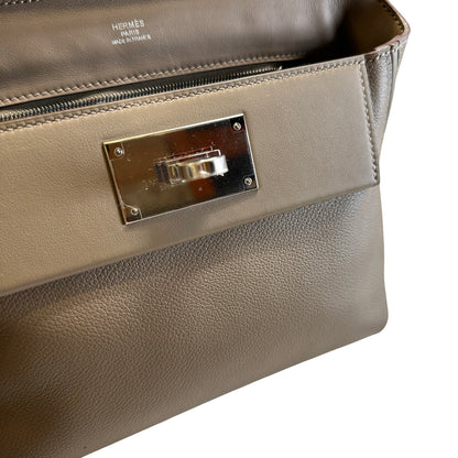Used HERMES Togo Leather Mini 2424 Handbag ETOUPE/ETOU PHW
