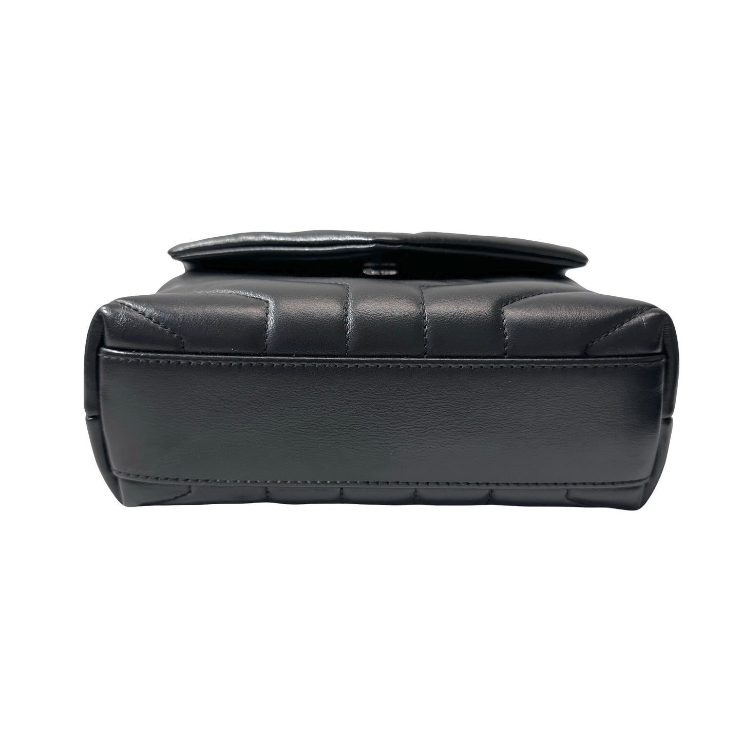 SAINT LAURENT Matelassé Calfskin Loulou Shoulder Bag Black