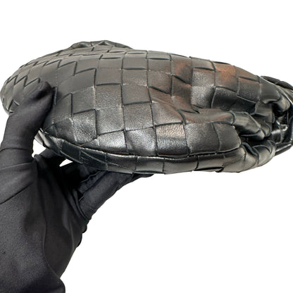 Used BOTTEGA VENETA Calfskin Leather Mini Jodie Pouch Bag Black