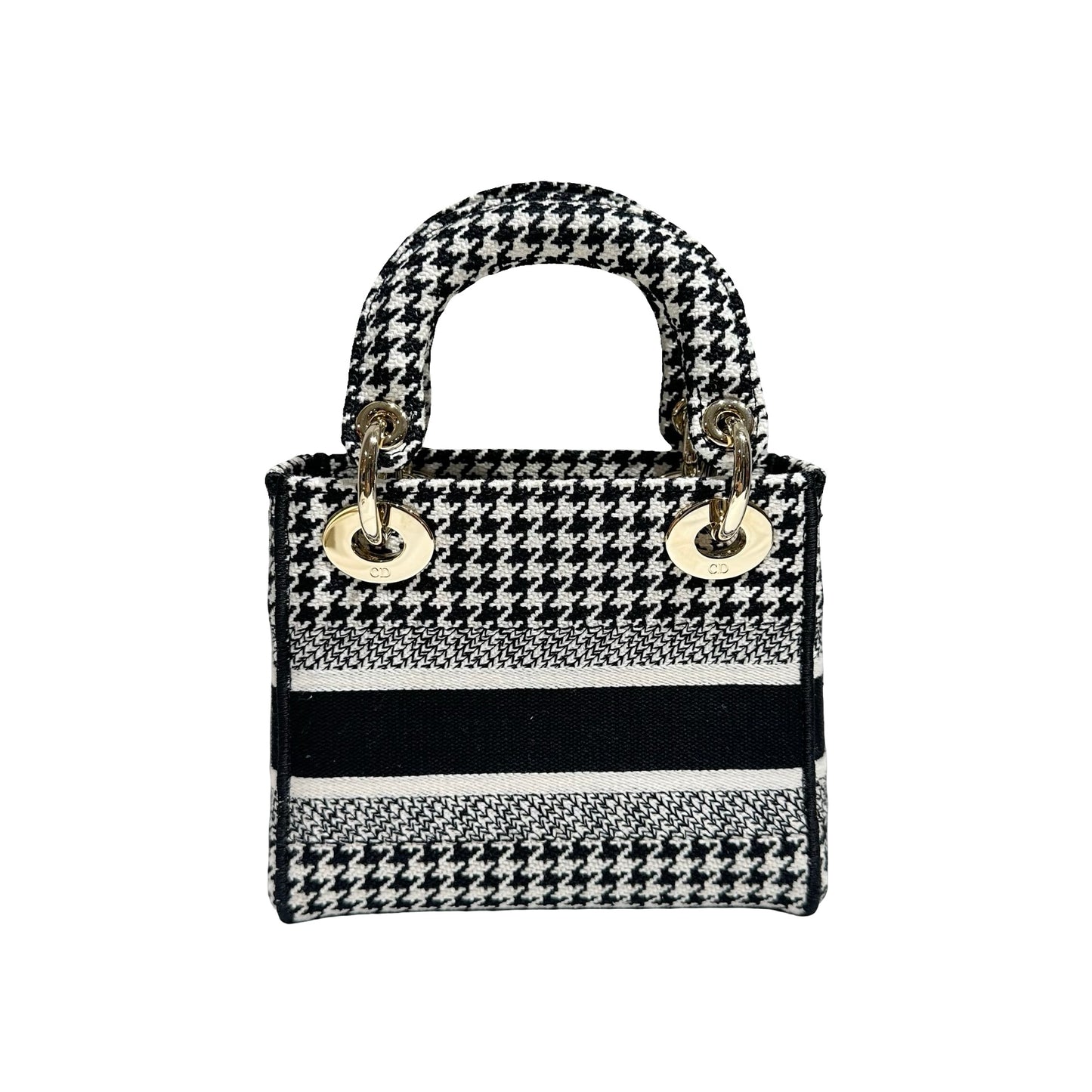 DIOR MINI LADY D-LITE CANVAS HOUNDSTOOTH GHW [3000161]