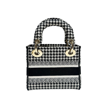 DIOR MINI LADY D-LITE CANVAS HOUNDSTOOTH GHW [3000161]