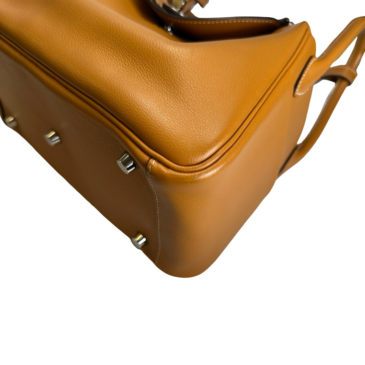 Used HERMES Leather Lindy 26 Shoulder Bag Brown PHW