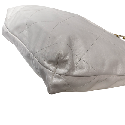CHANEL 22 SMALL WHITE GHW CALFSKIN [3000291]
