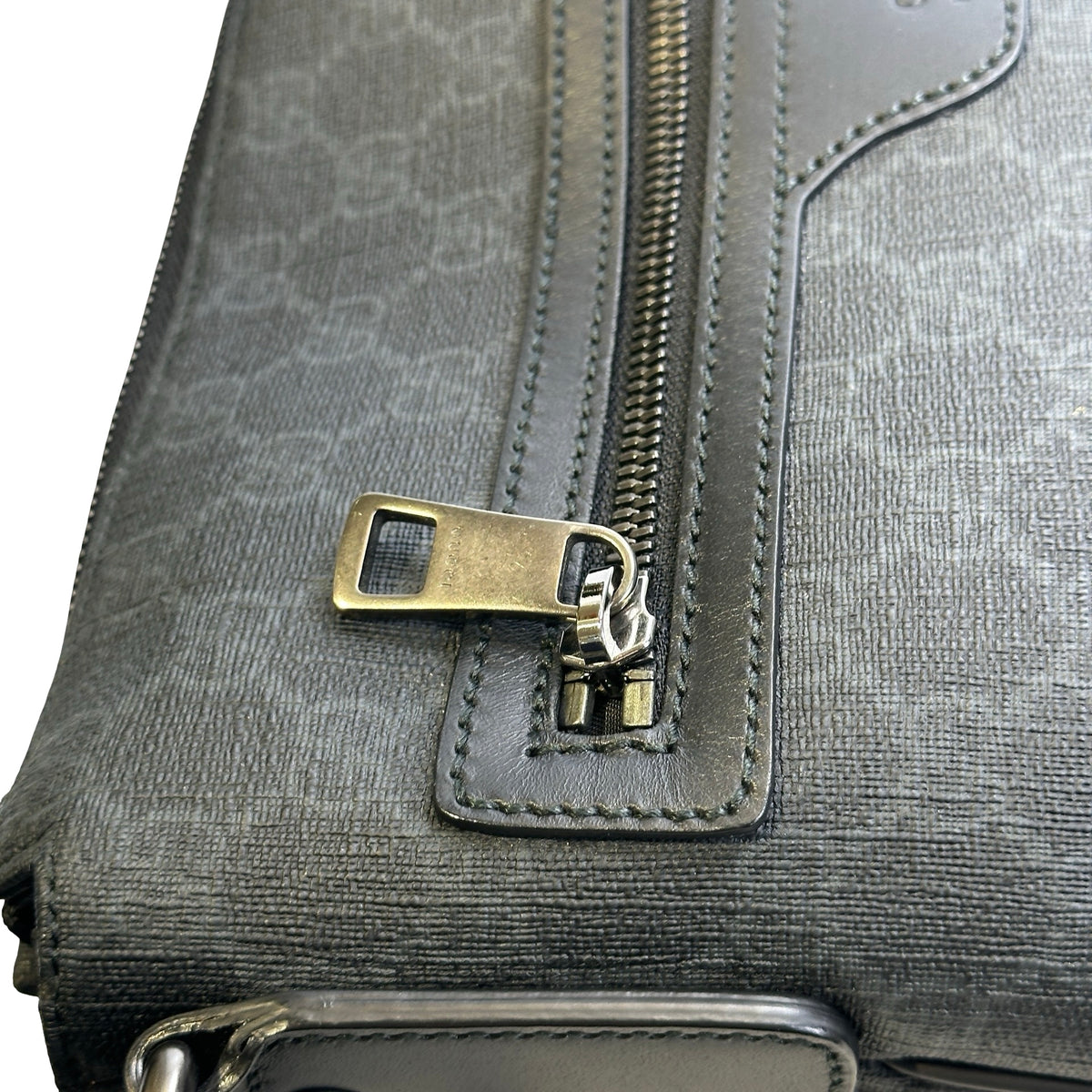 Used GUCCI GG Supreme Canvas GG Supreme Crossbody Bag Black Grey