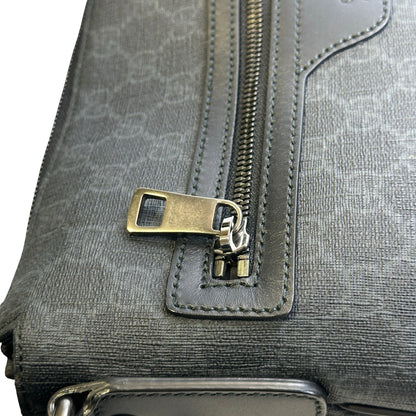 Used GUCCI GG Supreme Canvas GG Supreme Crossbody Bag Black Grey