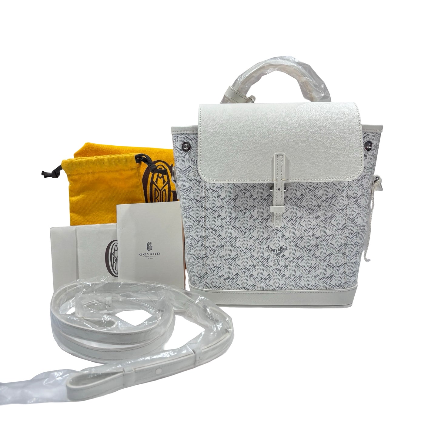 GOYARD LE SAC ALPIN MINI WHITE CANVAS PHW [3001373]