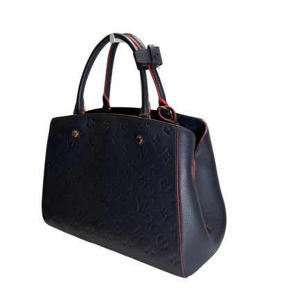 Used LOUIS VUITTON Monogram Empreinte Montaigne Handbag Black Red