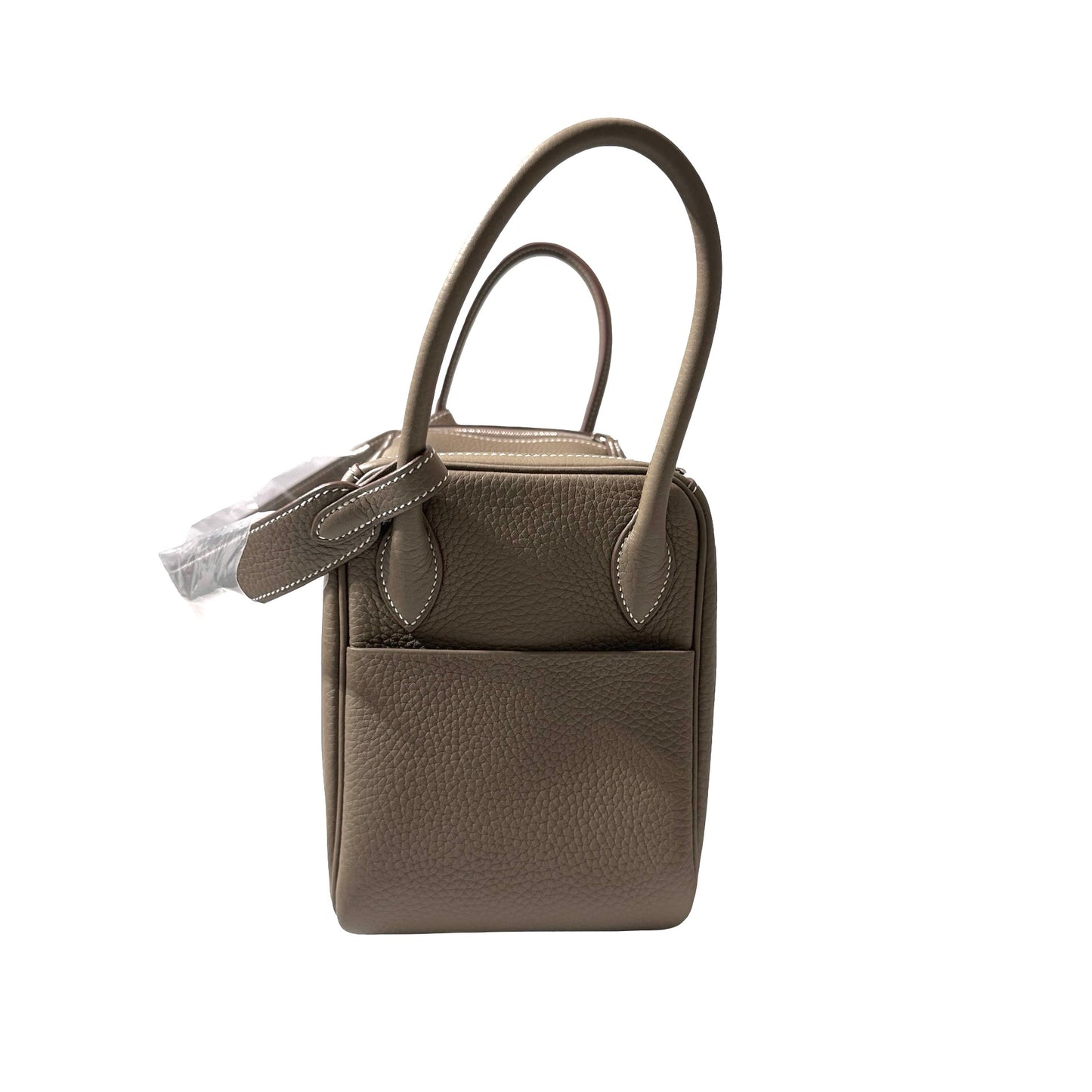 New HERMÈS Clemence leather Lindy 26 Shoulder Bag Etoupe PHW