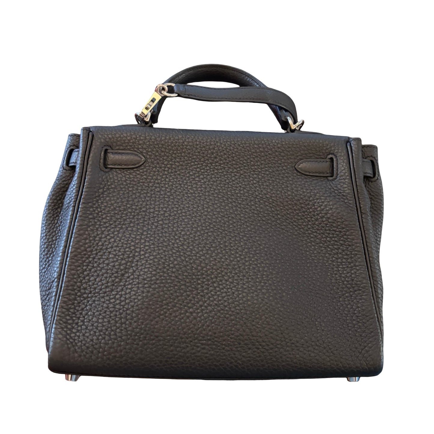 Used HERMES Togo Kelly 25 Handbag Black PHW