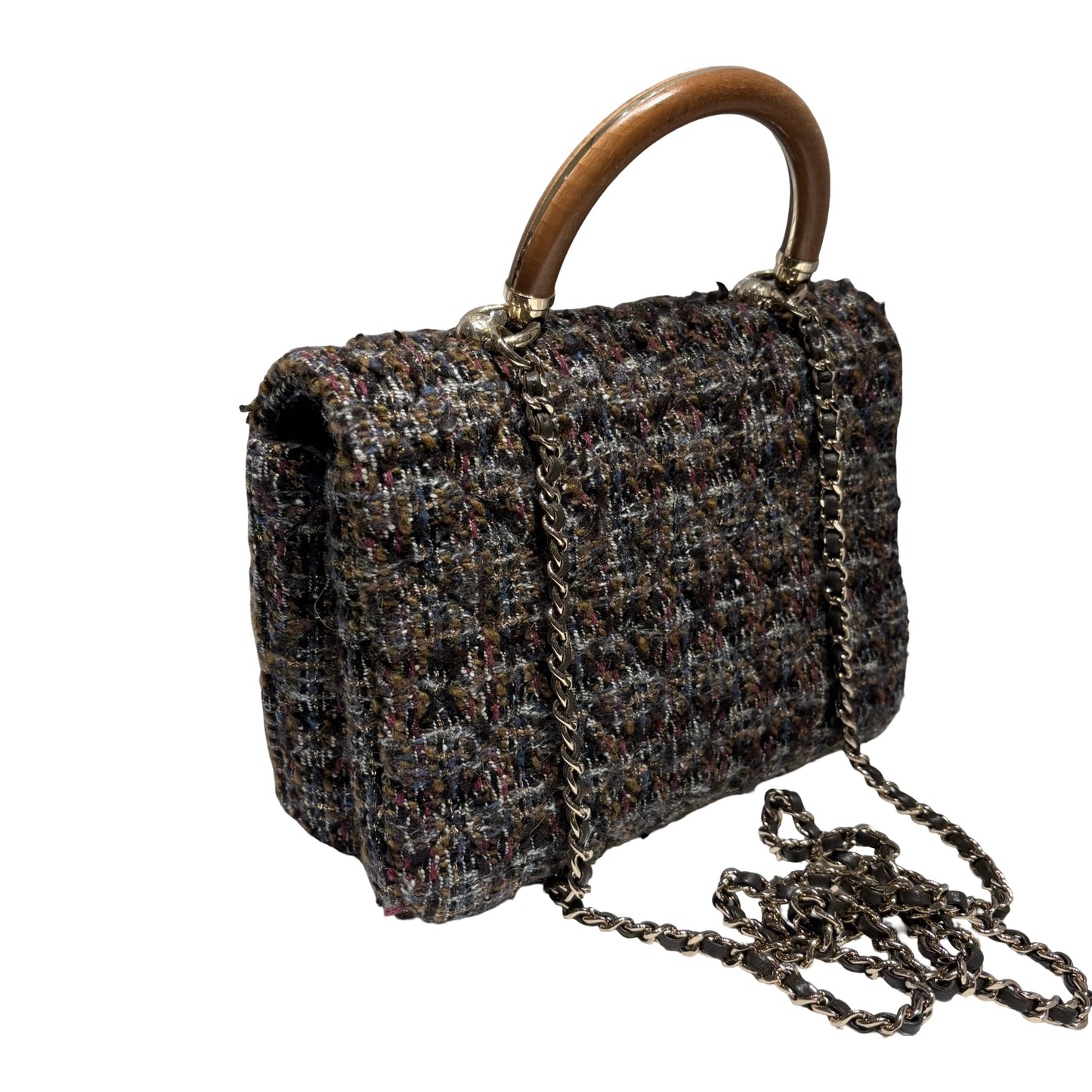 CHANEL KNOCK ON WOOD TOP HANDLE FLAP BAG [3000366]