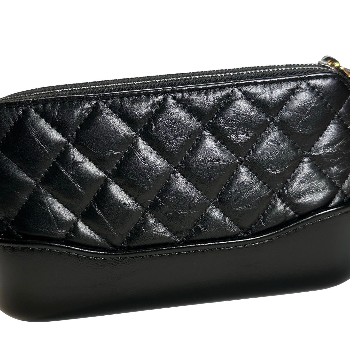 Used CHANEL Calfskin Leather Gabrielle woc Chain shoulder bag Black PHW