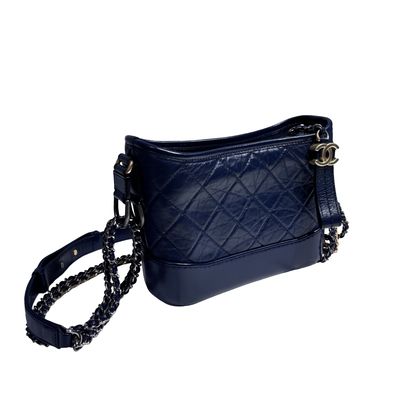 CHANEL GABRIELLE SMALL NAVY CHAIN SHOULDER BAG[3000221]