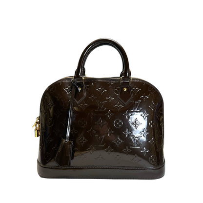 Used LOUIS VUITTON Monogram Vernis Alma Handbag Amarante