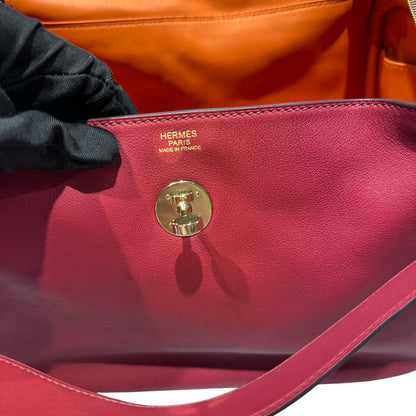 Used HERMÈS Lindy 30 Two Way Shoulder Bag Red Orange (93) GHW
