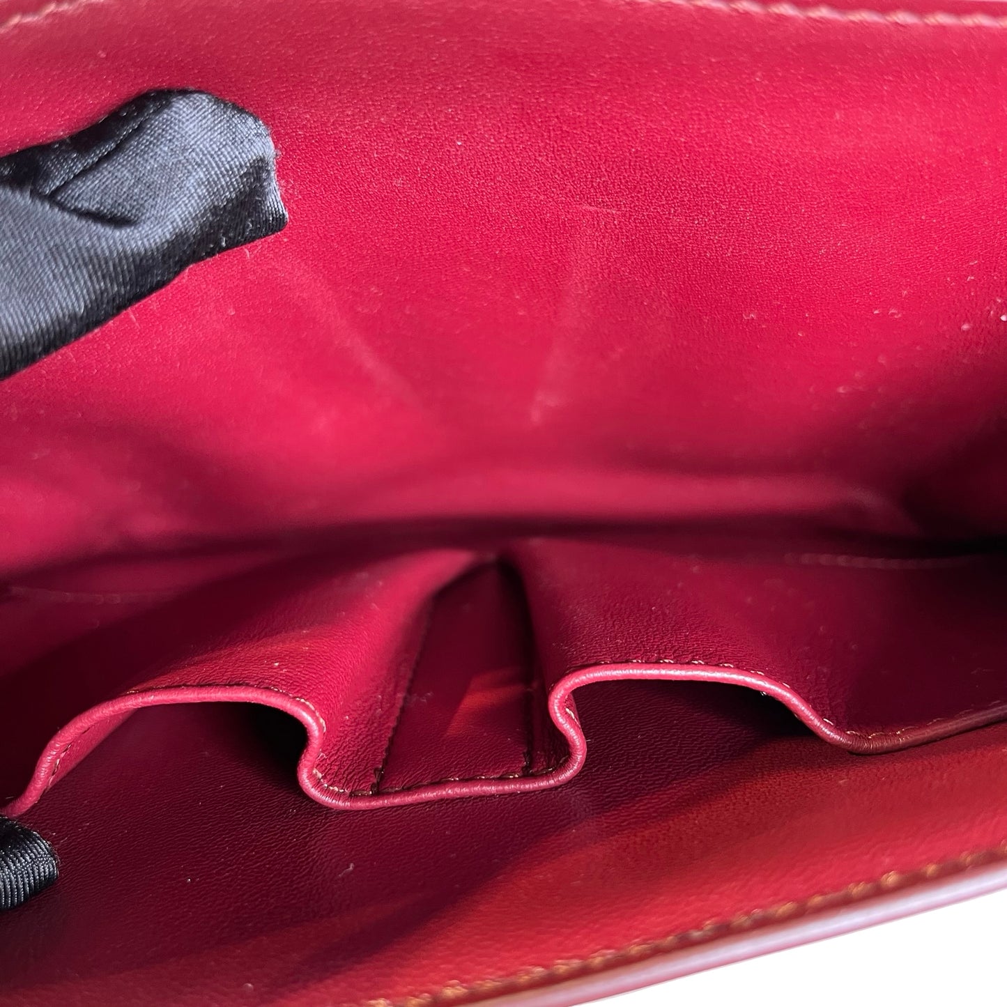 Used CELINE Solid Classic Box Bag Shoulder Bag Burgundy GHW