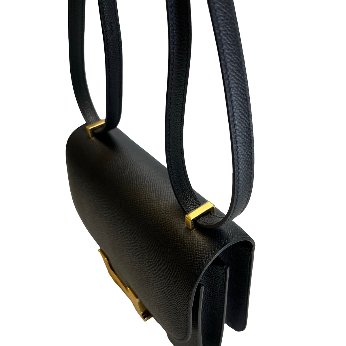Brand New HERMES Epsom Mini Constance Cross body bag Black Gold