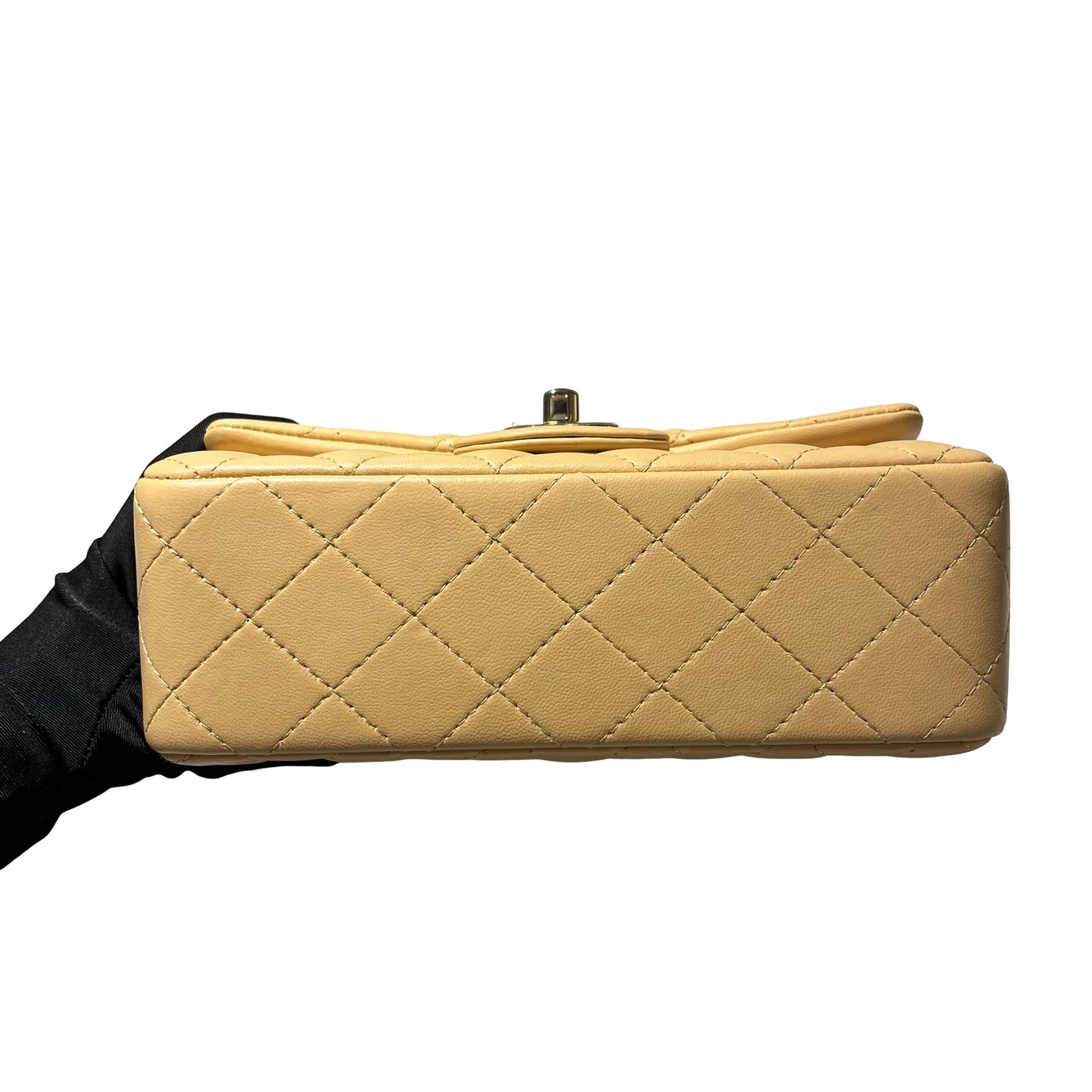 Used CHANEL MINI FLAP 20 CM Mini Bag Beige PHW