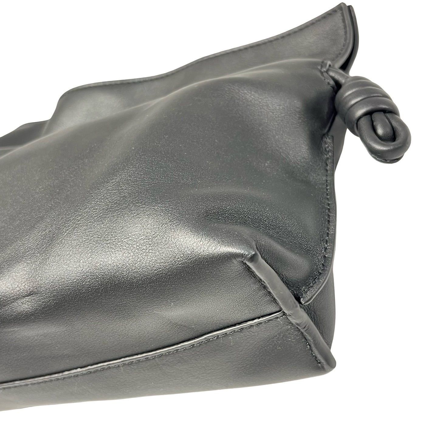 Used LOEWE Calfskin Leather Hamenco Cross Body Bag Black