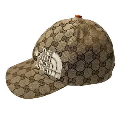 Unused Gucci x The North Face GG Supreme canvas Hat Cap Brown
