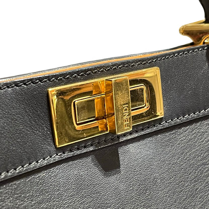 Used FENDI Peekaboo Handbag Black GHW