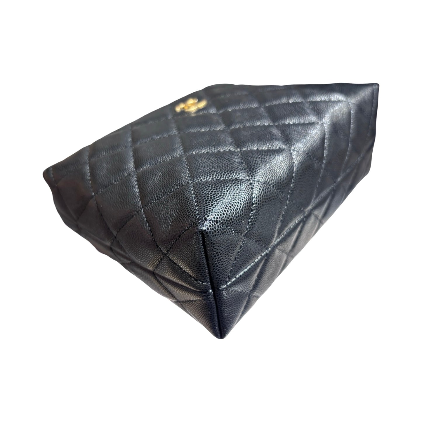 CHANEL 24A HOBO WITH HANDLE BLACK CAVIAR GHW [3000606]