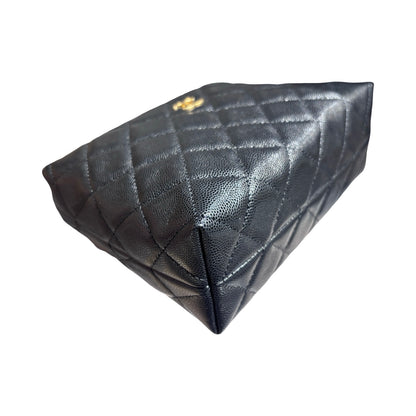 CHANEL 24A HOBO WITH HANDLE BLACK CAVIAR GHW [3000606]