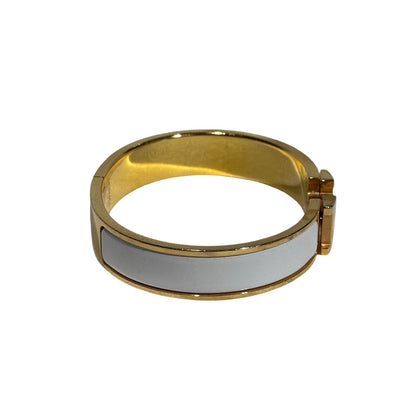Used HERMÈS Clic H Bracelet Accessories White GHW