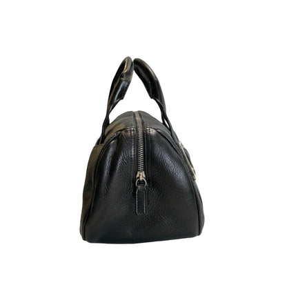 Used DIOR Cannage Leather Cannage Handbag Handbag Black Silver