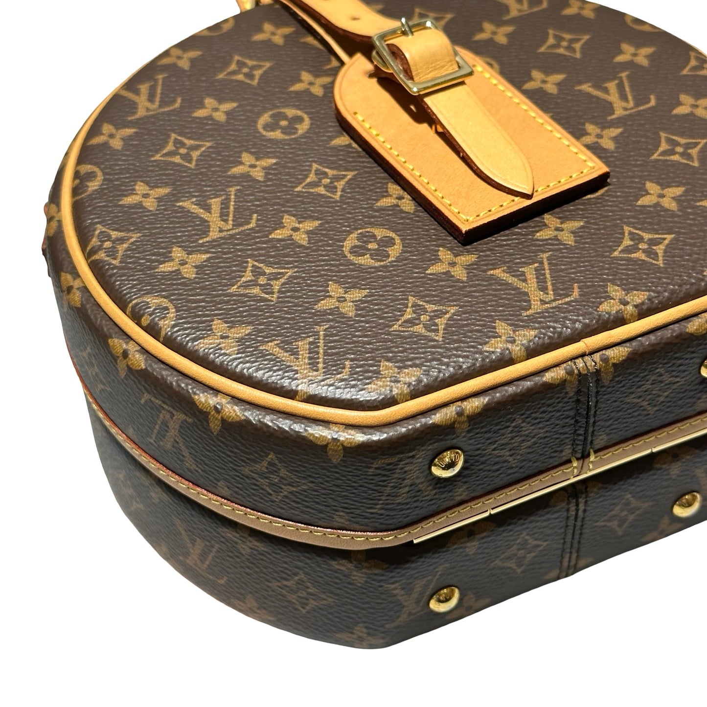 Used LOUIS VUITTON Canvas Petite Boite Handbag Brown GHW