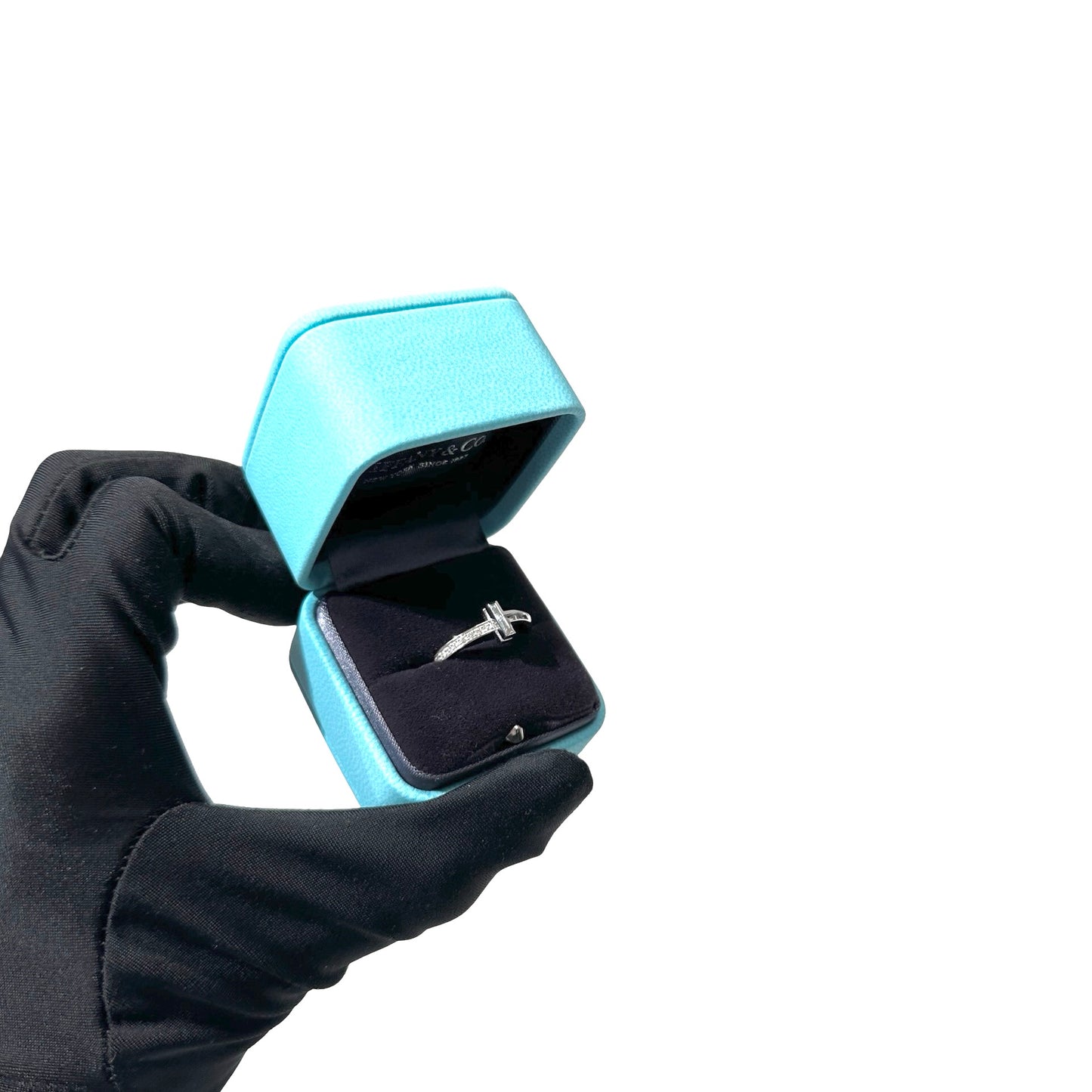 Used TIFFANY & CO. White Gold T 1 Ring Men Ring Silver