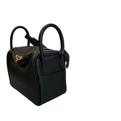 Brand New HERMES Clemence Mini Lindy Handbag Caban GHW